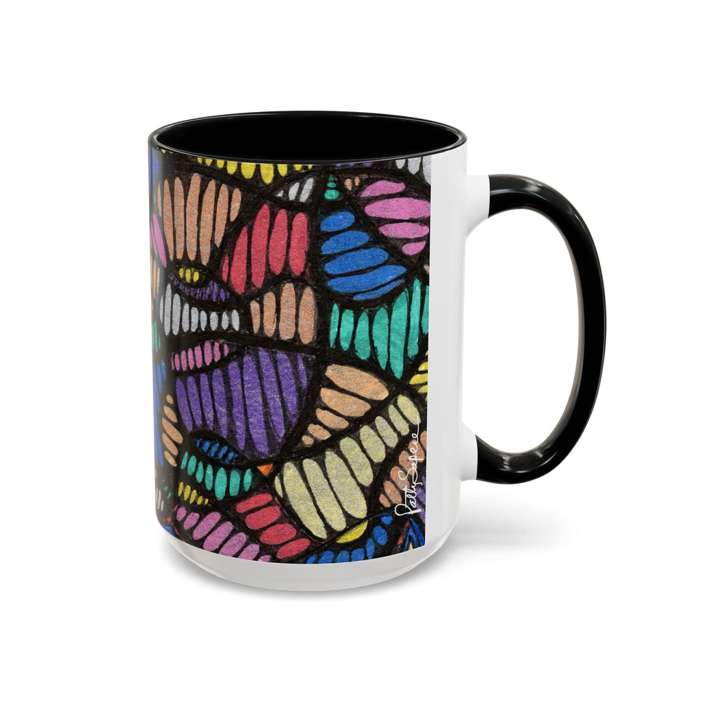 Vibrant Patterns Accent Coffee Mug – Colorful Design for Art Lovers