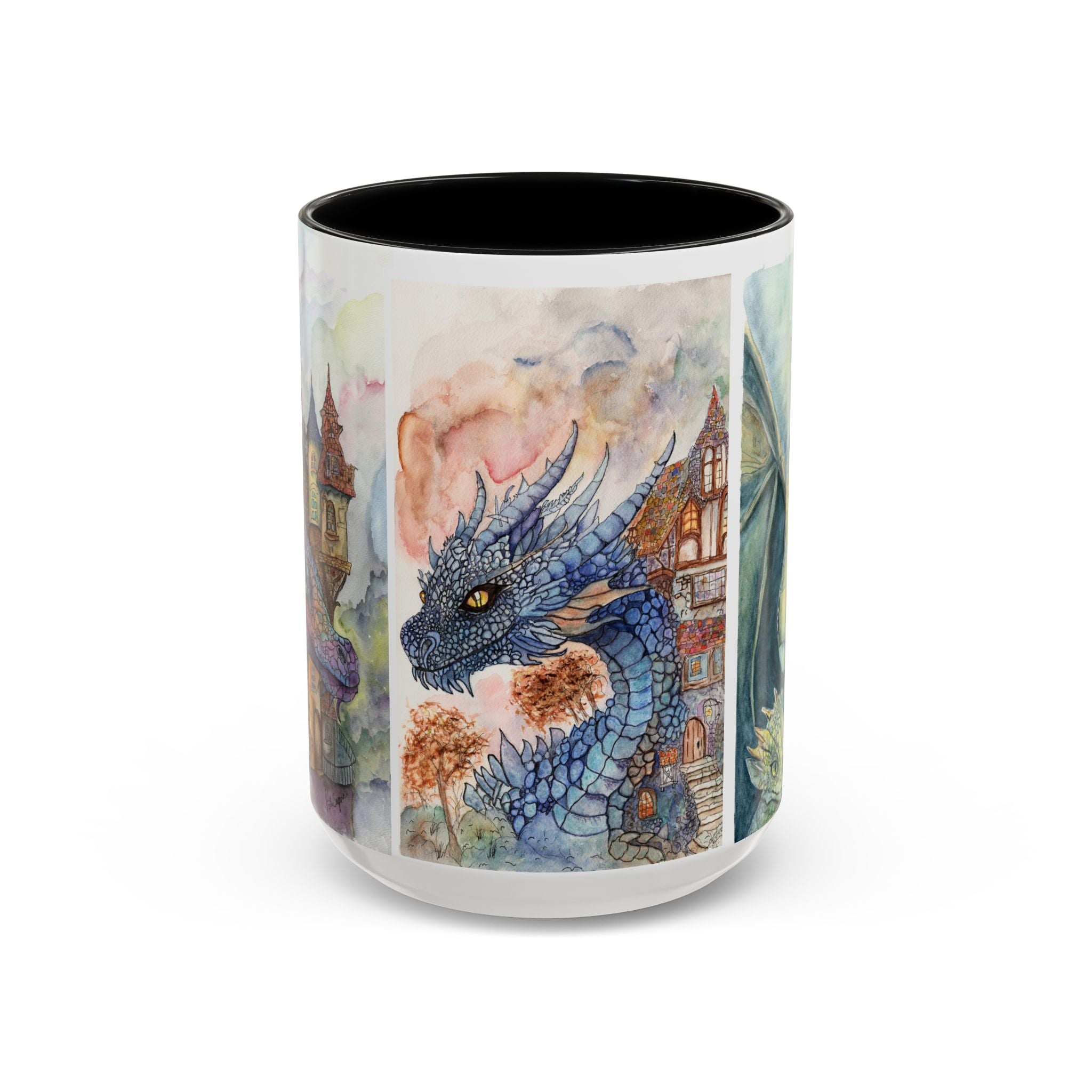 Fantasy Dragon Accent Coffee Mug - Enchanting Gift for Dragon Lovers, Unique Home Decor, Birthday Present, Magical Kitchenware