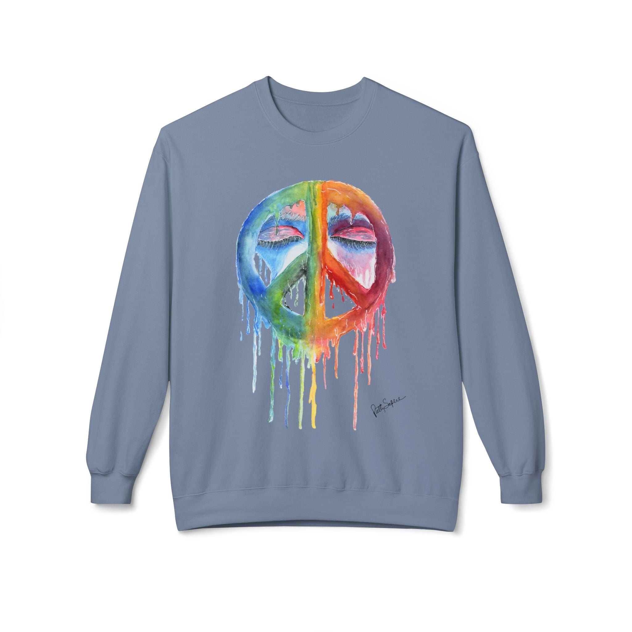 Peace Sign Watercolor Crewneck Sweatshirt