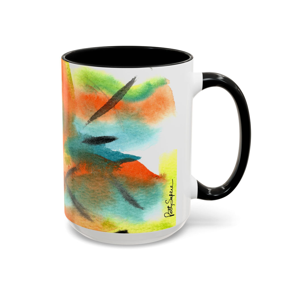 Vibrant Watercolor Accent Coffee Mug - 11 & 15oz