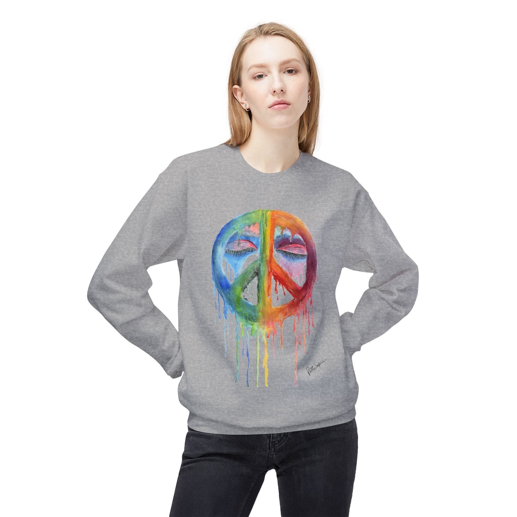 Peace Sign Watercolor Crewneck Sweatshirt