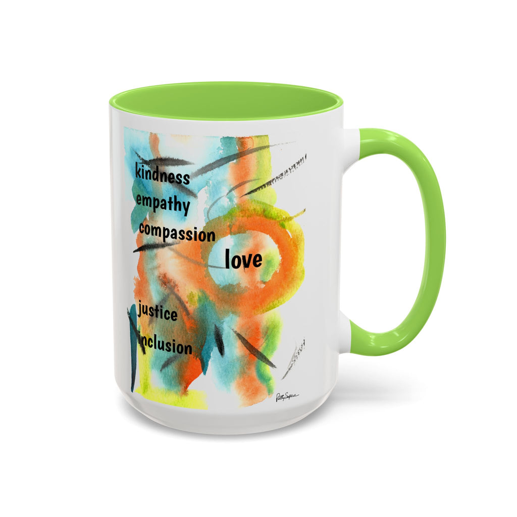 Kindness Watercolor Mug – Love, Empathy & Inclusion 11oz/15oz