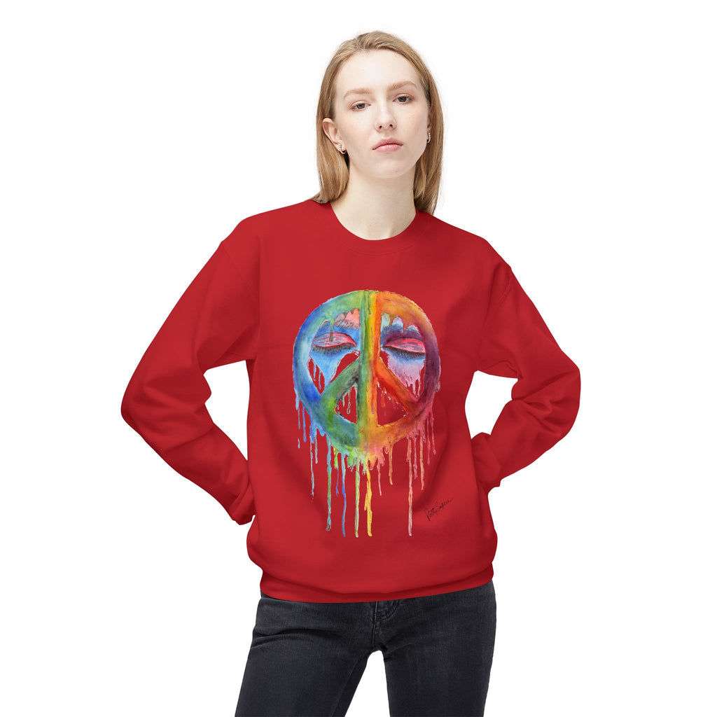 Peace Sign Watercolor Crewneck Sweatshirt