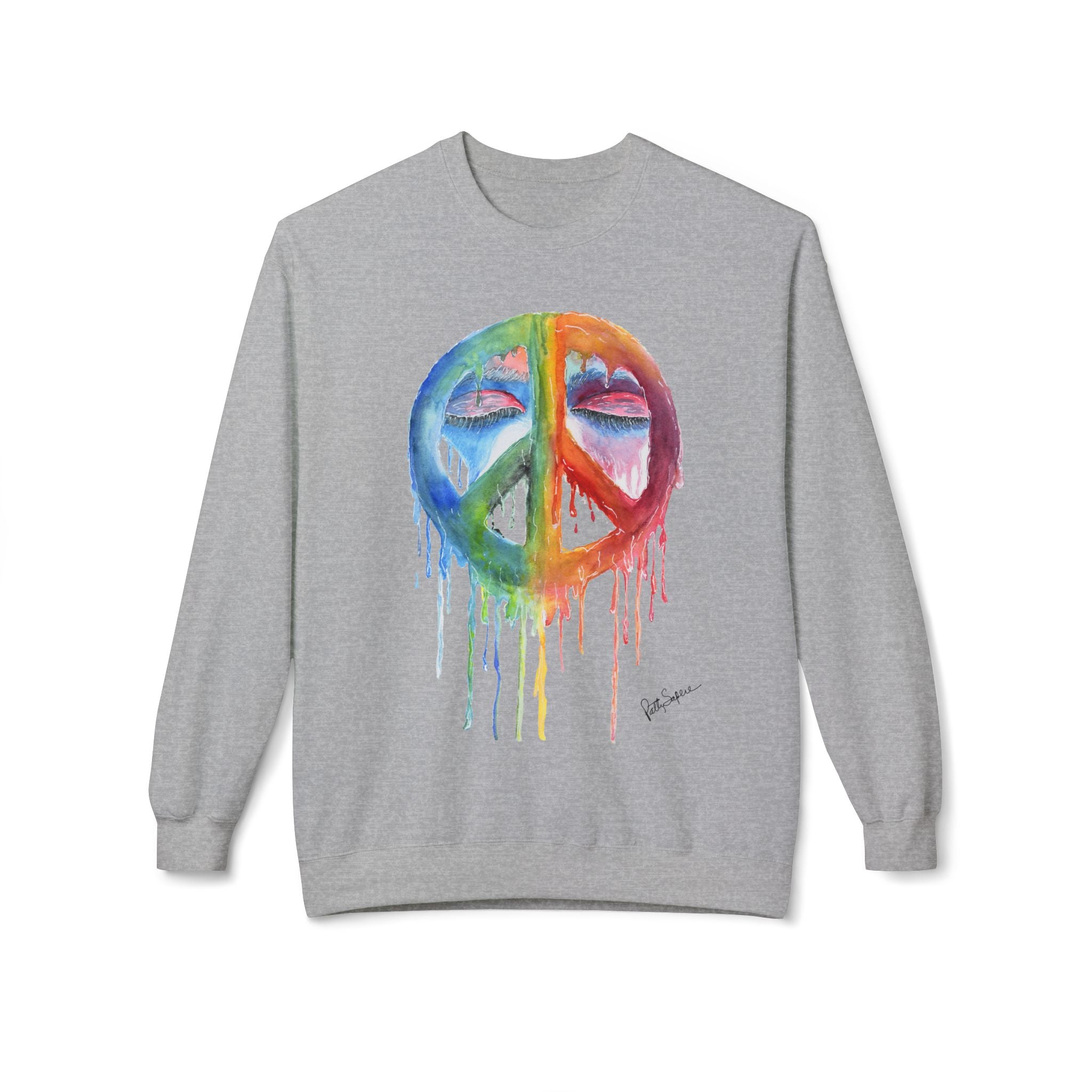 Peace Sign Watercolor Crewneck Sweatshirt