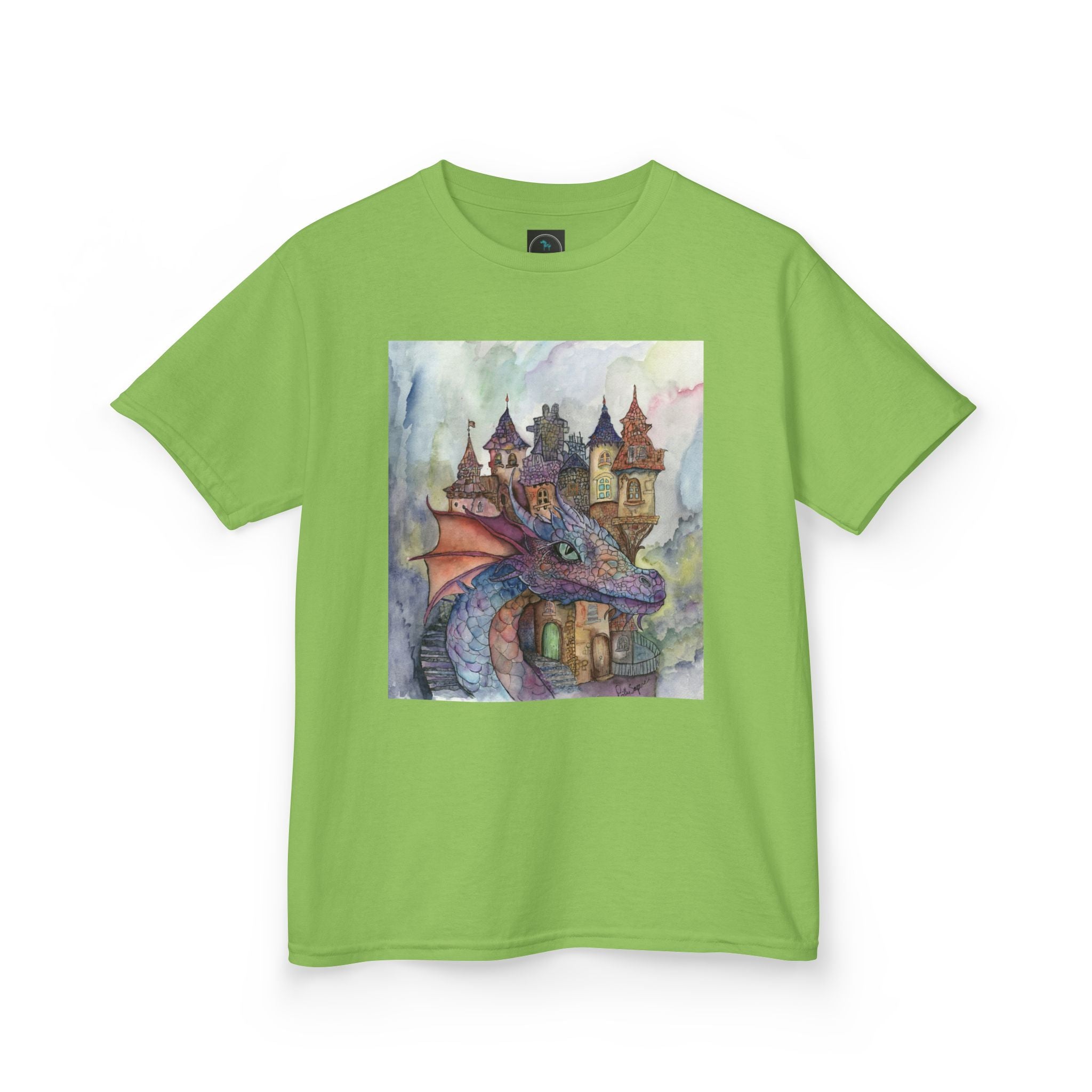 Magical Dragon Castle Kids Tee, Fantasy T-Shirt, Dragon Lover Gift, Children's Apparel, Birthday Gift, Adventure Clothing