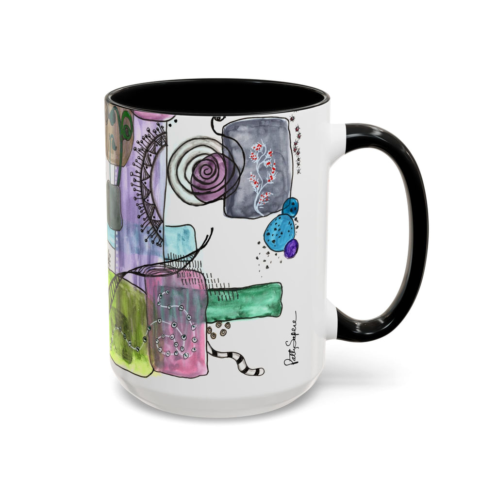Whimsical Garden Art Mug – Multi-Color Accent Coffee Mug (15oz)