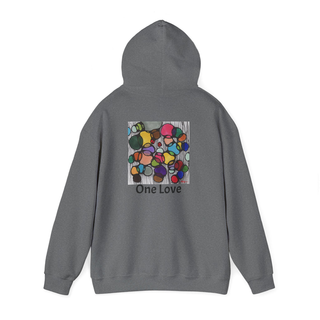 One Love Pullover Hoodie – Colorful Abstract Stones Art