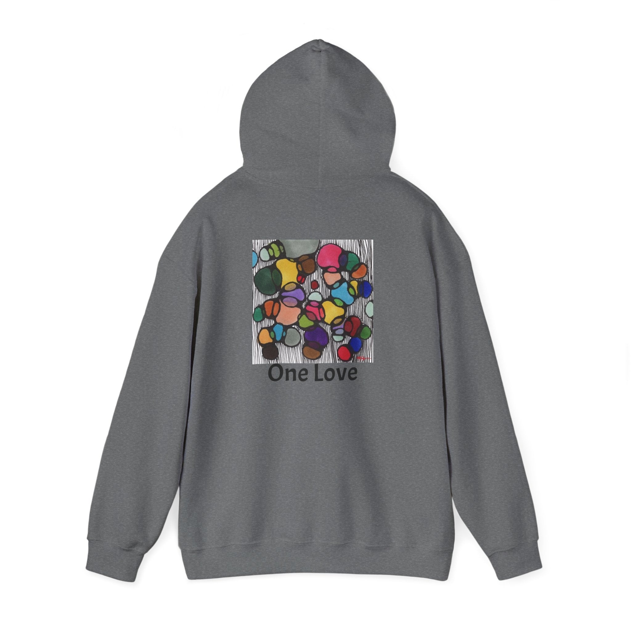One Love Pullover Hoodie – Colorful Abstract Stones Art