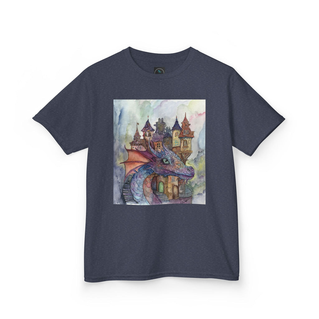 Magical Dragon Castle Kids Tee, Fantasy T-Shirt, Dragon Lover Gift, Children's Apparel, Birthday Gift, Adventure Clothing