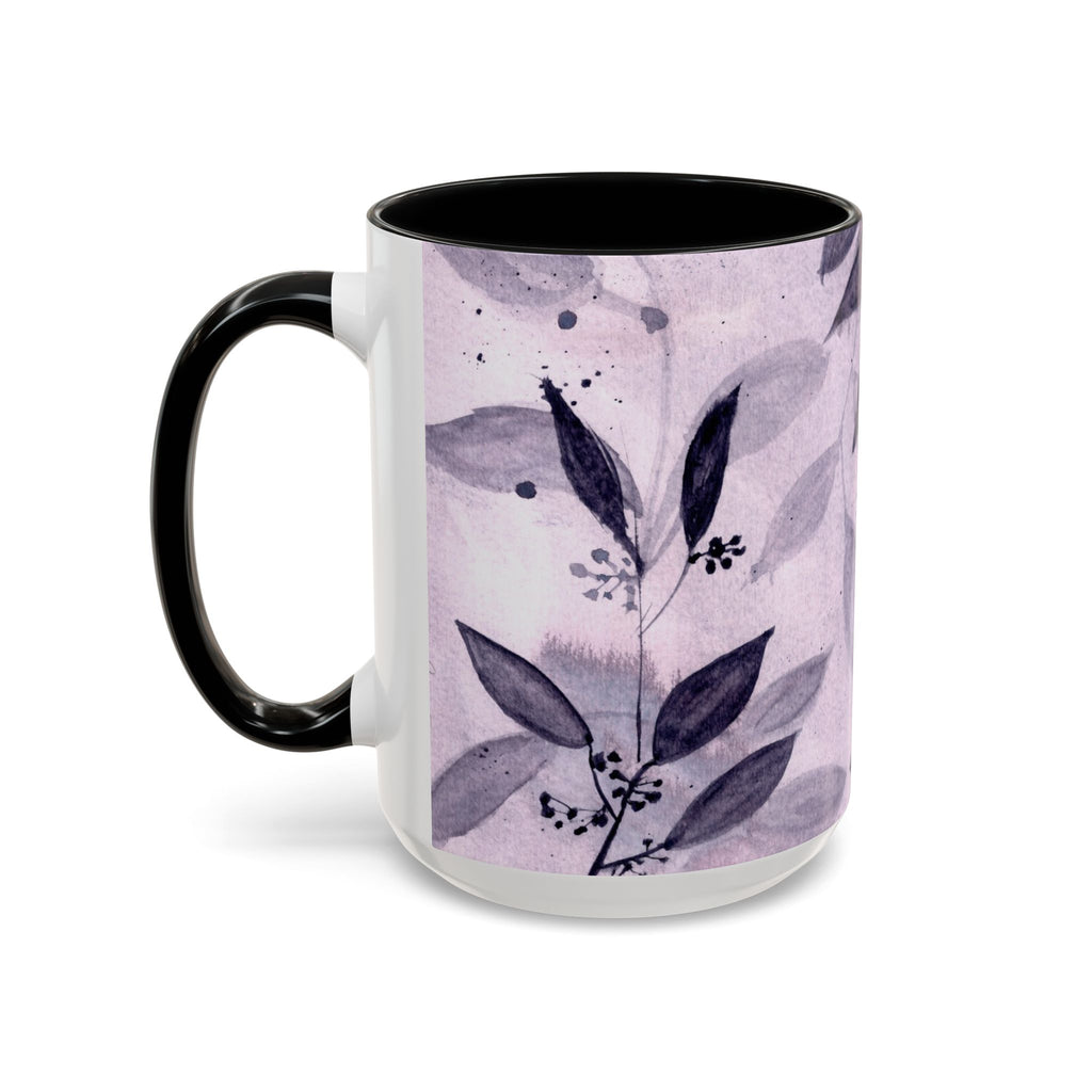 Midnight Leaves Accent Coffee Mug (15oz)
