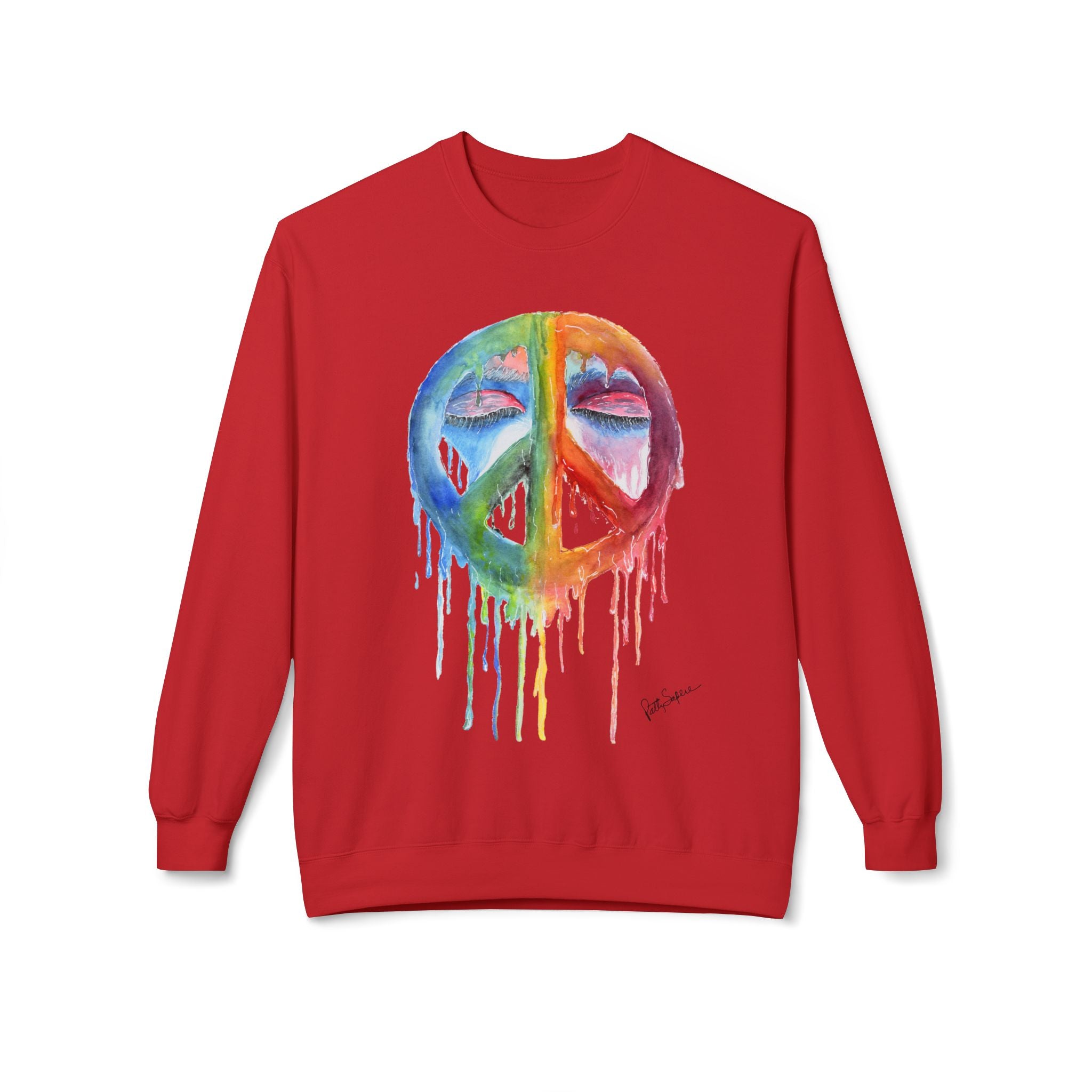 Peace Sign Watercolor Crewneck Sweatshirt