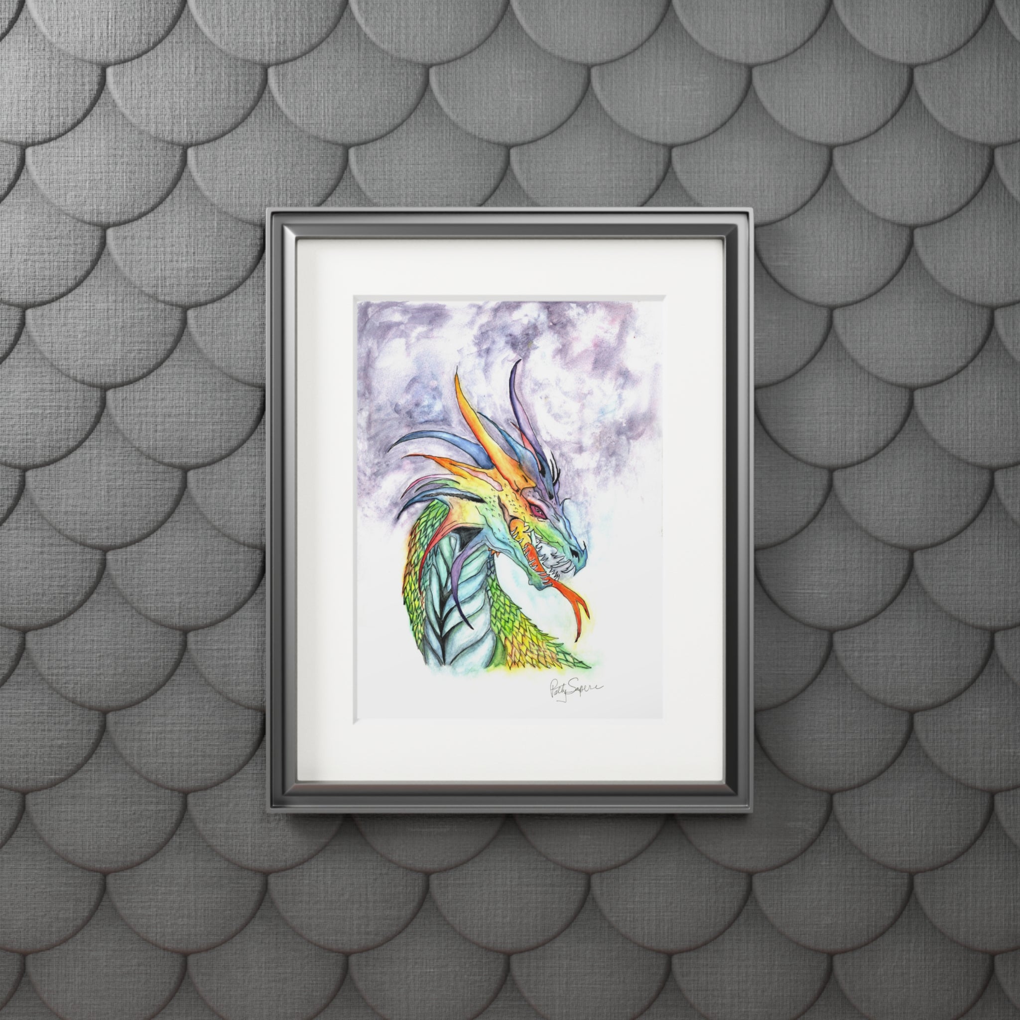 Colorful Dragon Fine Art Print, Fantasy Wall Decor, Dragon Lover Gift, Art for Home Office, Unique Birthday Gift