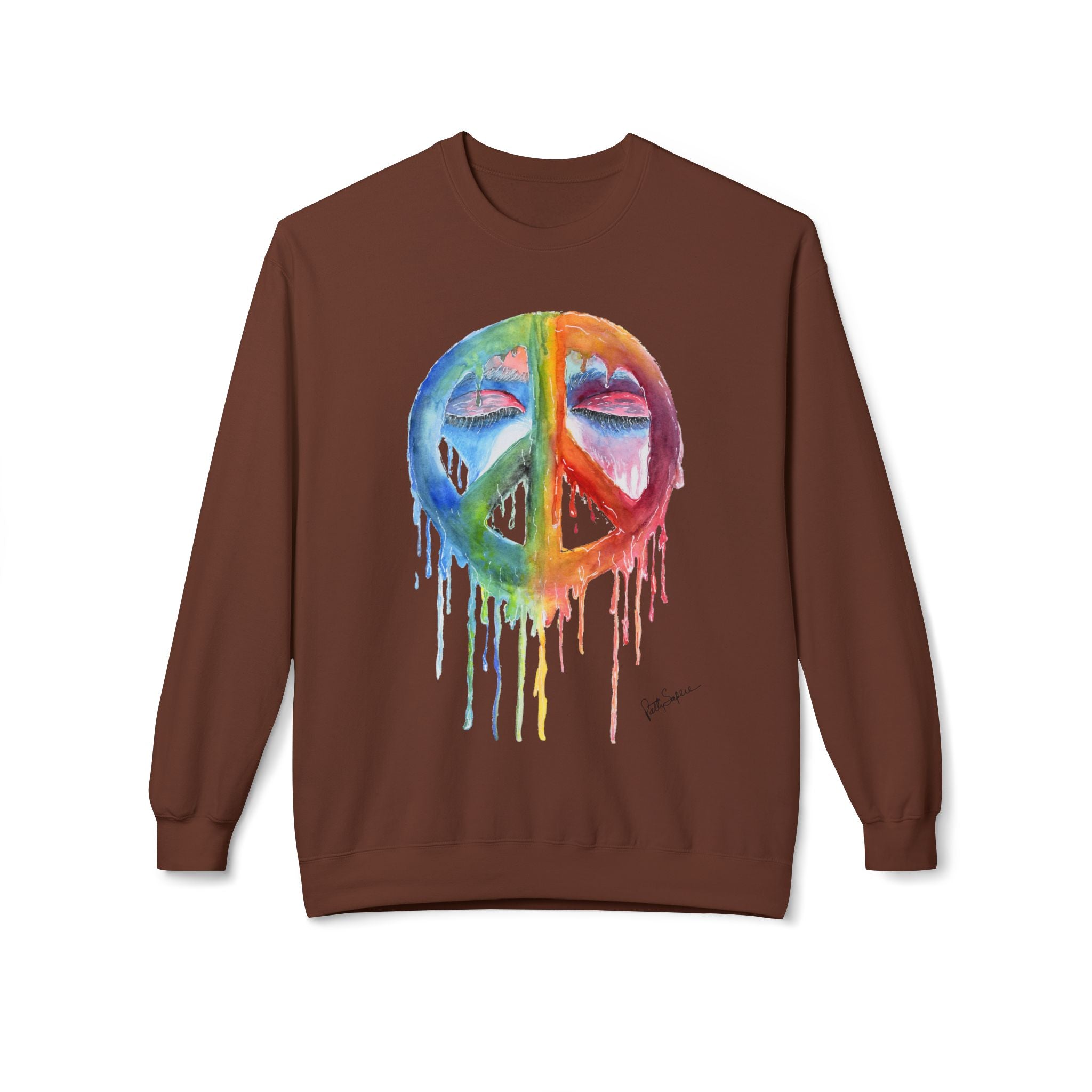 Peace Sign Watercolor Crewneck Sweatshirt