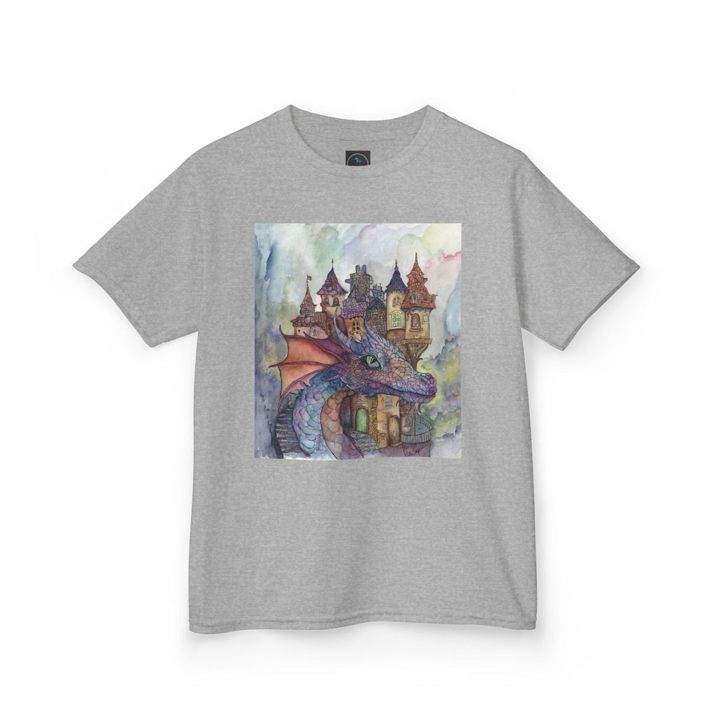 Magical Dragon Castle Kids Tee, Fantasy T-Shirt, Dragon Lover Gift, Children's Apparel, Birthday Gift, Adventure Clothing