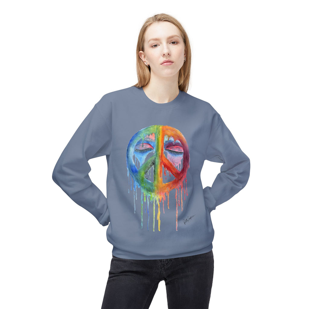 Peace Sign Watercolor Crewneck Sweatshirt