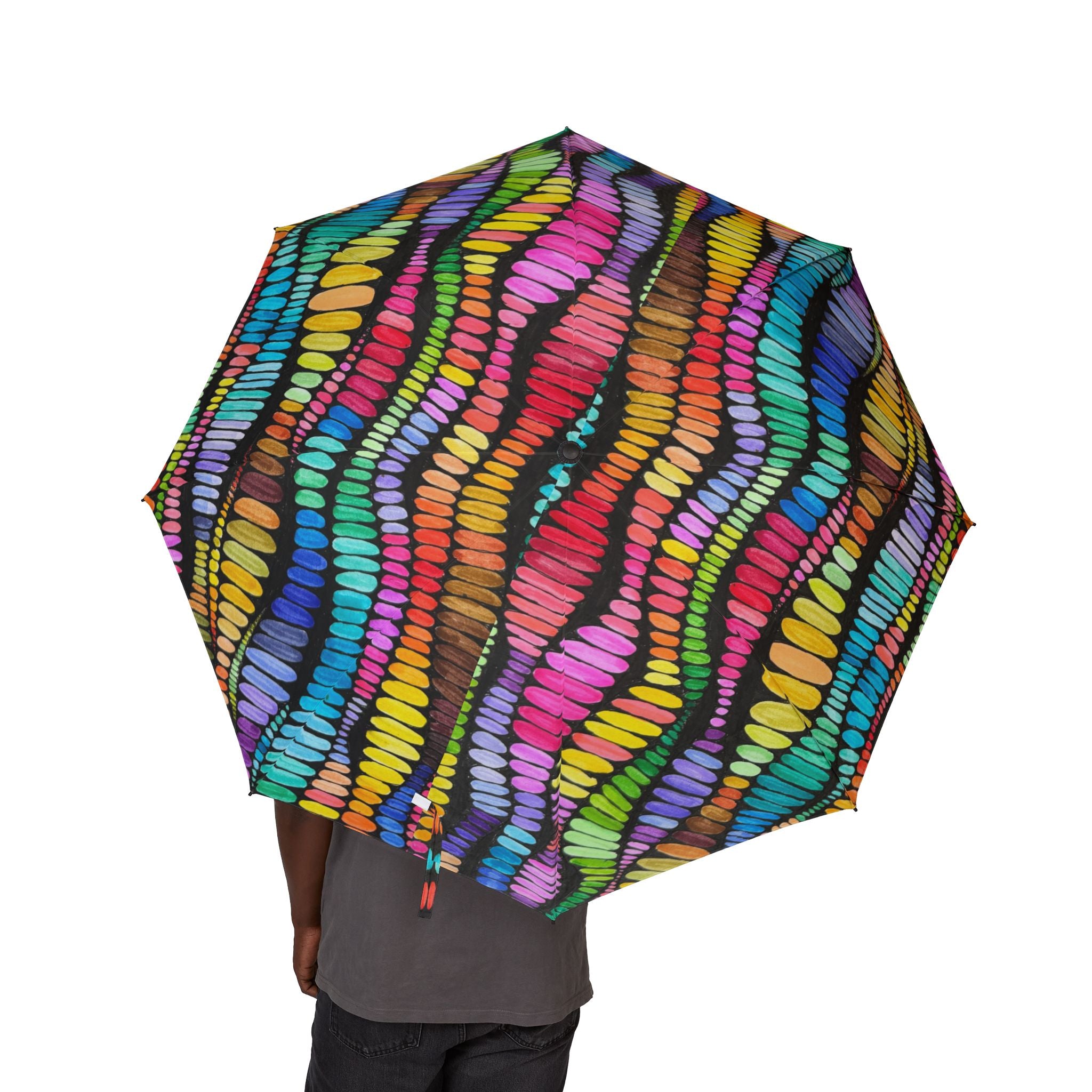 Vibrant Foldable Umbrella, Colorful Beach Umbrella, Automatic Travel Umbrella, Rainy Day Accessory, Unique Gift for Her