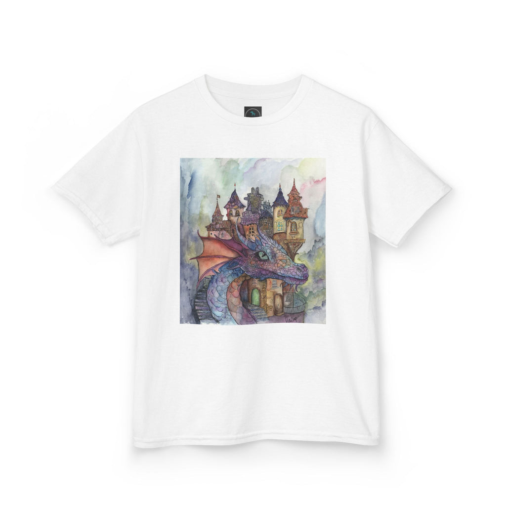 Magical Dragon Castle Kids Tee, Fantasy T-Shirt, Dragon Lover Gift, Children's Apparel, Birthday Gift, Adventure Clothing