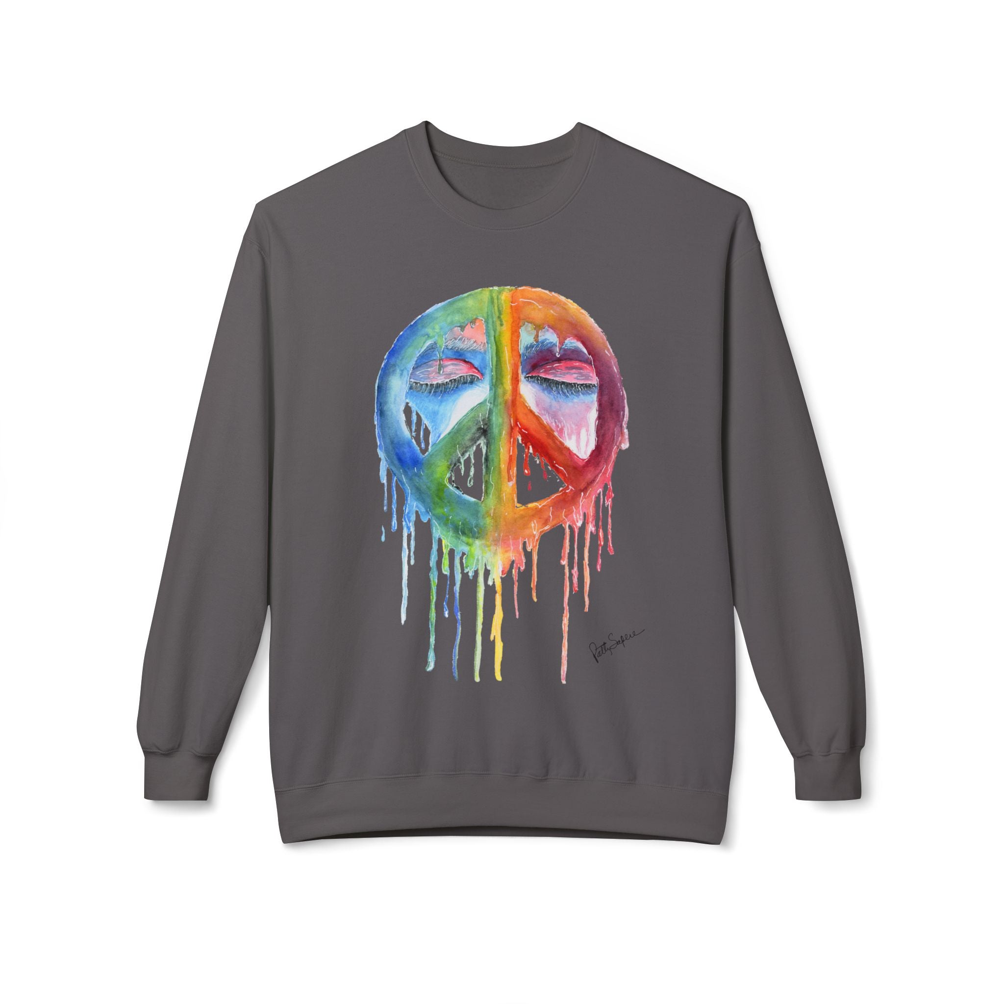 Peace Sign Watercolor Crewneck Sweatshirt