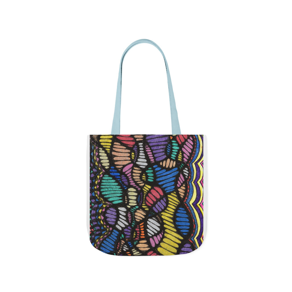 Vibrant Mosaic Canvas Tote – Colorful Zentangle Art Bag