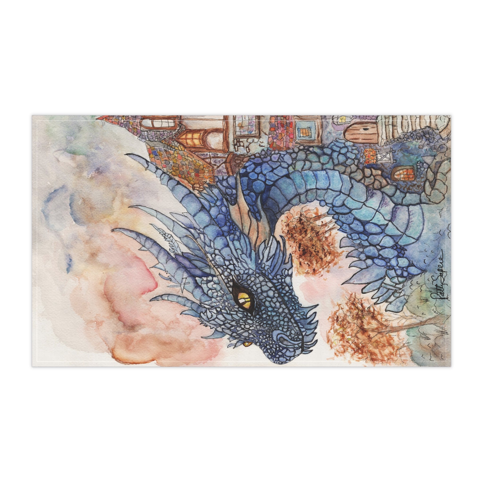 Whimsical Dragon Tea Towels, Cotton Kitchen Towels, Fantasy Home Decor, Unique Gift for Dragons Lovers, Medieval Kitchen Accessories