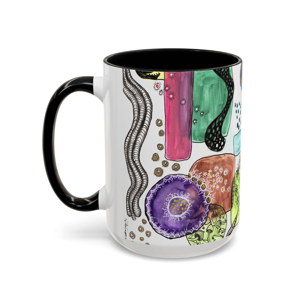 Whimsical Garden Art Mug – Multi-Color Accent Coffee Mug (15oz)