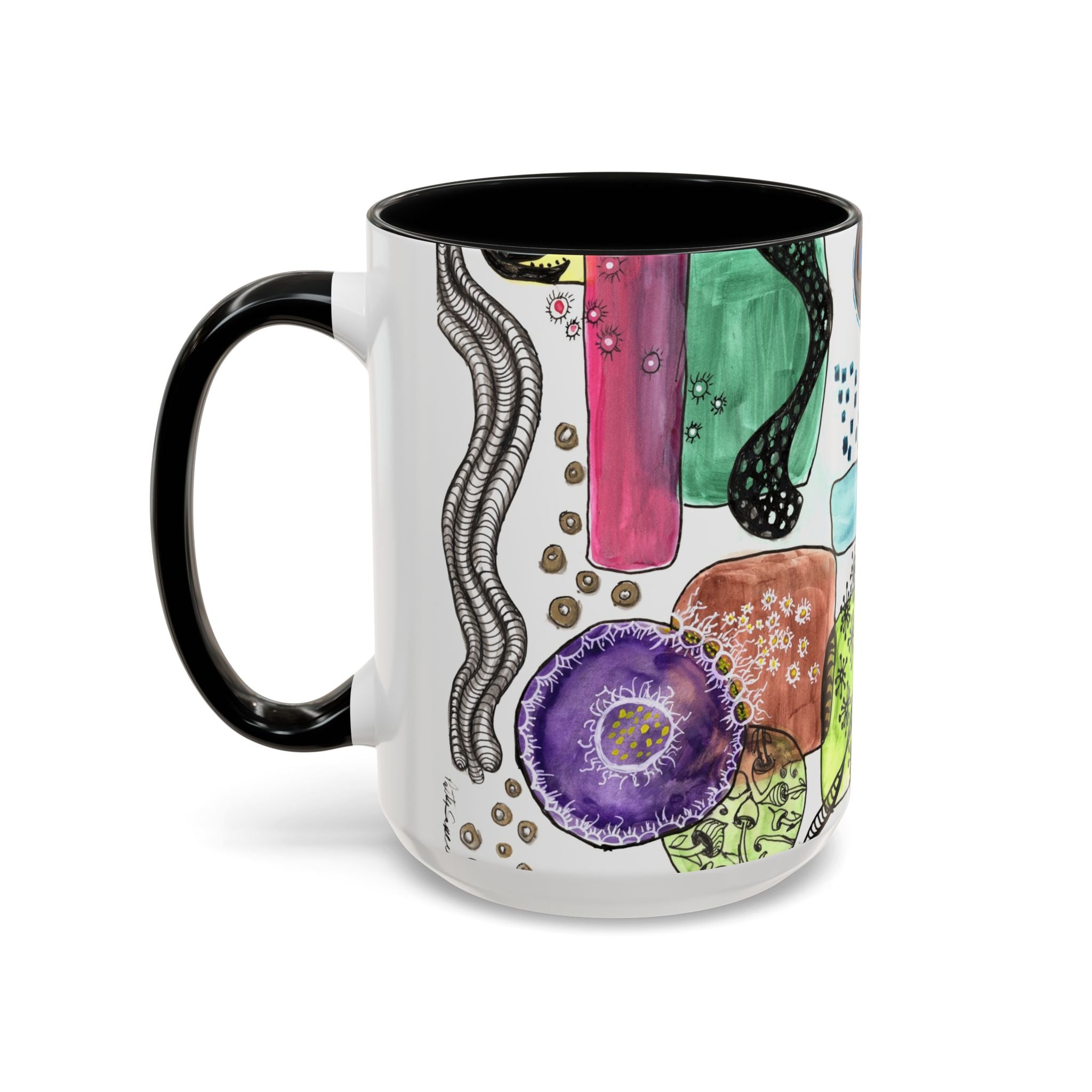 Whimsical Garden Art Mug – Multi-Color Accent Coffee Mug (15oz)