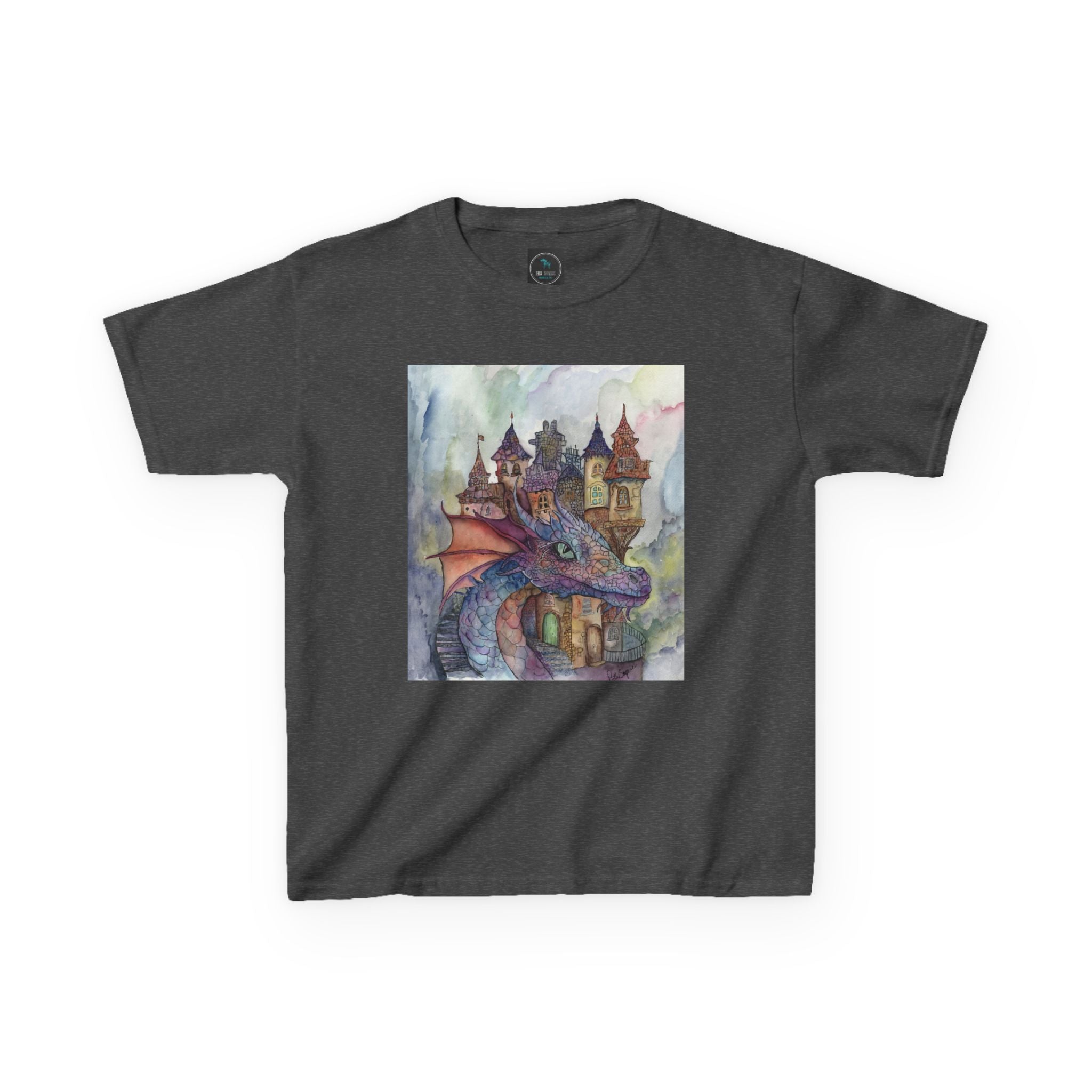 Magical Dragon Castle Kids Tee, Fantasy T-Shirt, Dragon Lover Gift, Children's Apparel, Birthday Gift, Adventure Clothing