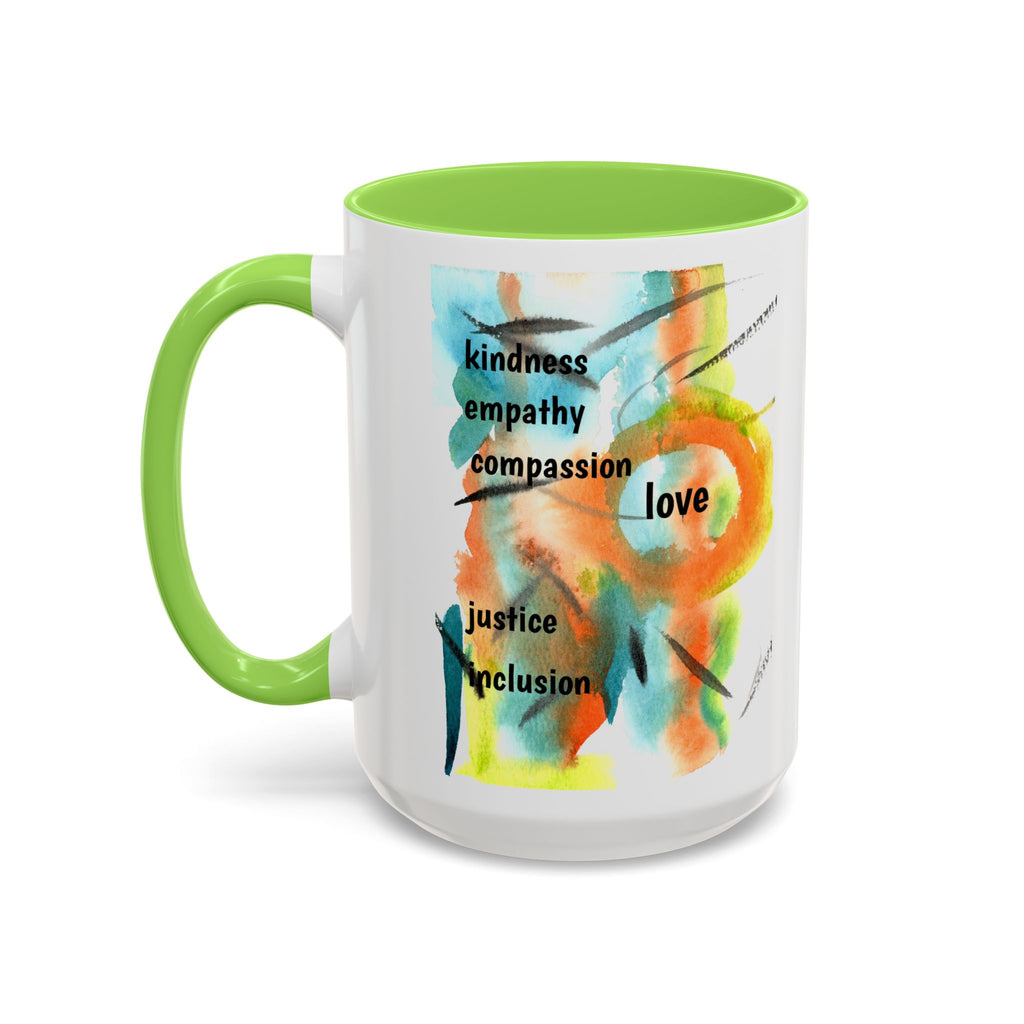 Kindness Watercolor Mug – Love, Empathy & Inclusion 11oz/15oz
