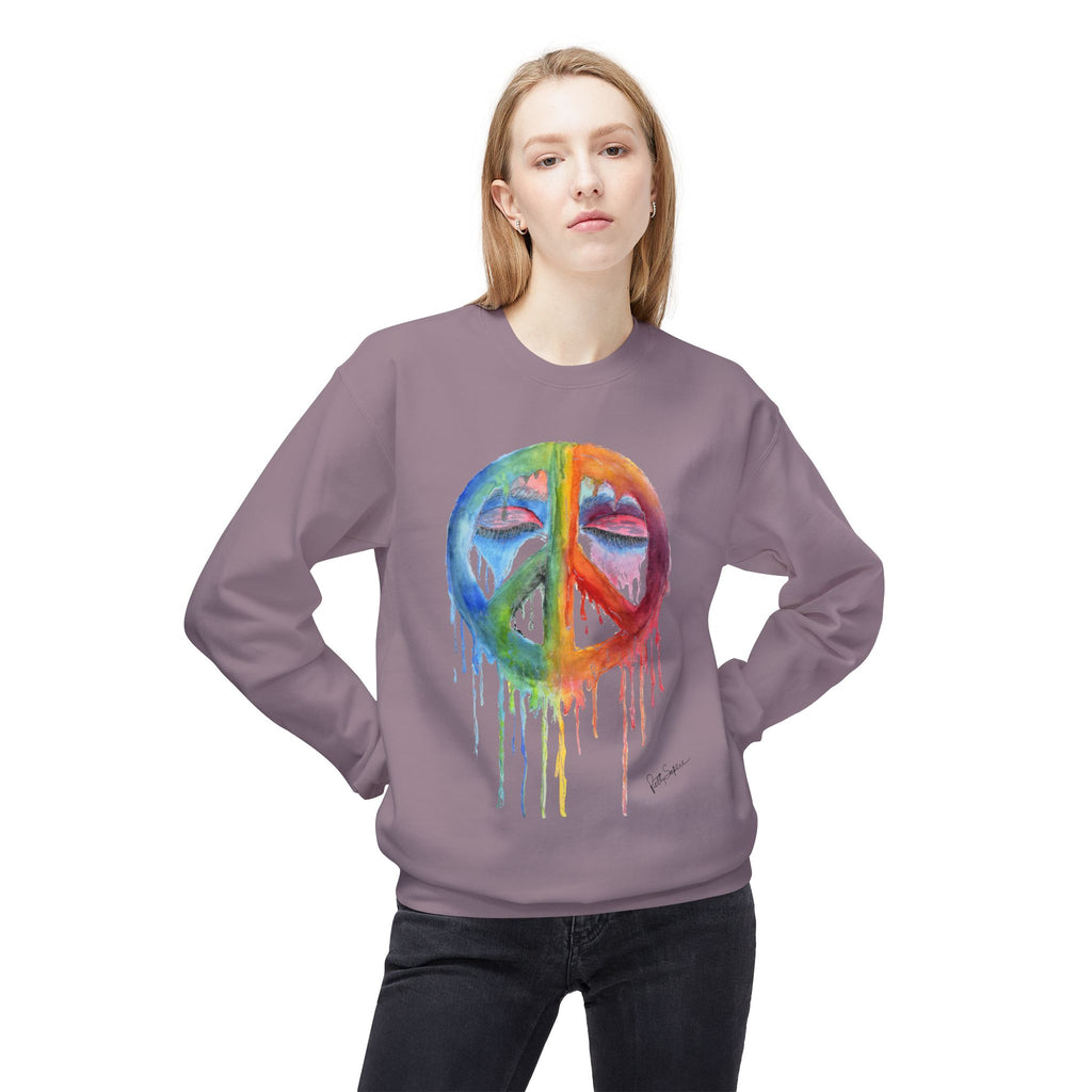 Peace Sign Watercolor Crewneck Sweatshirt