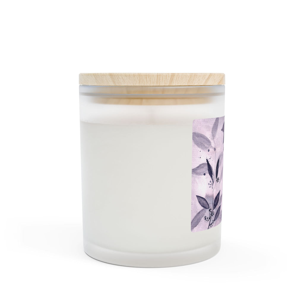 Elegant Floral Frosted Glass Candle - 11oz