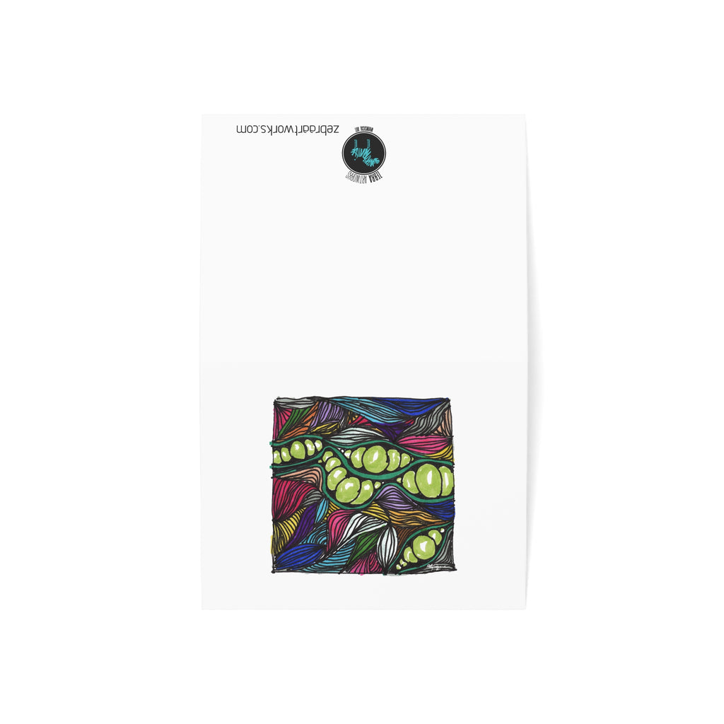 Colorful Pea Pod Greeting Cards – Watercolor & Ink Art