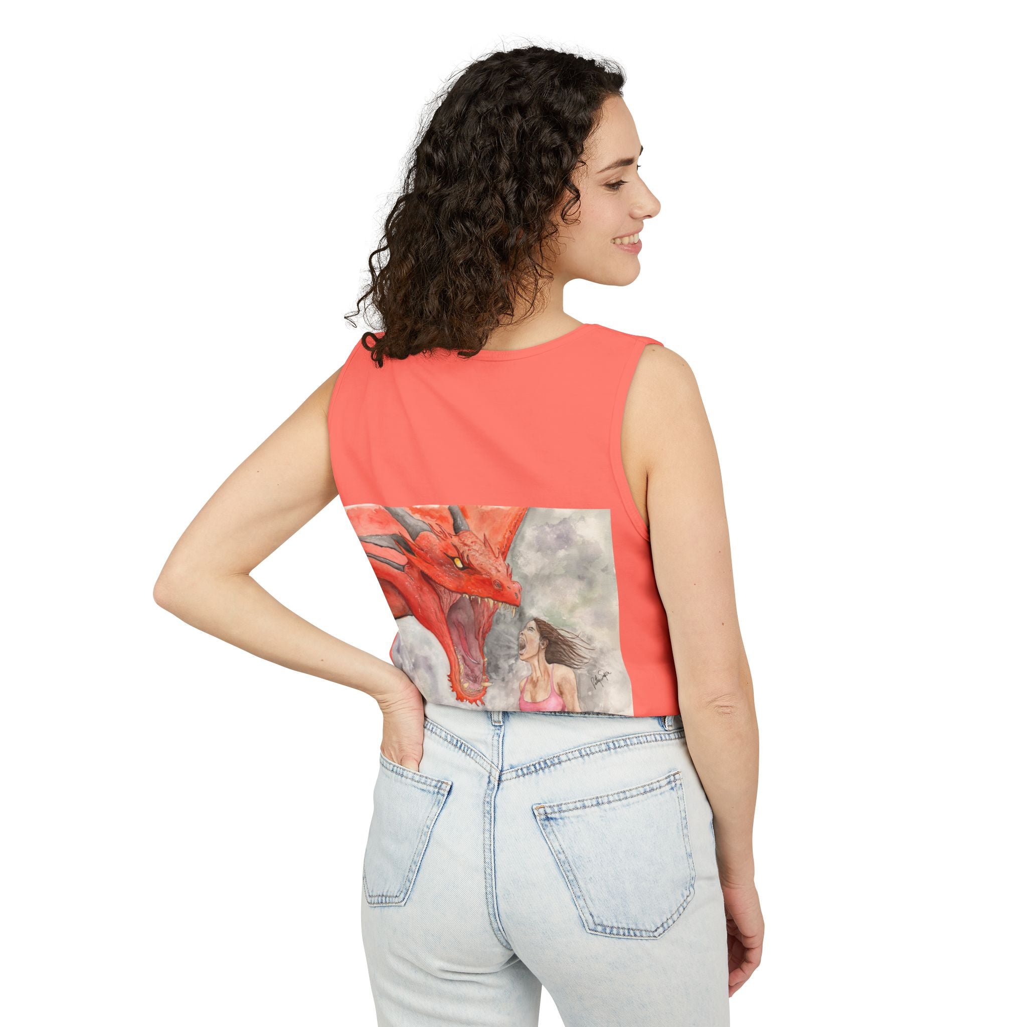 Fierce Dragon Battle Unisex Tank Top – Fantasy Art Graphic Tee