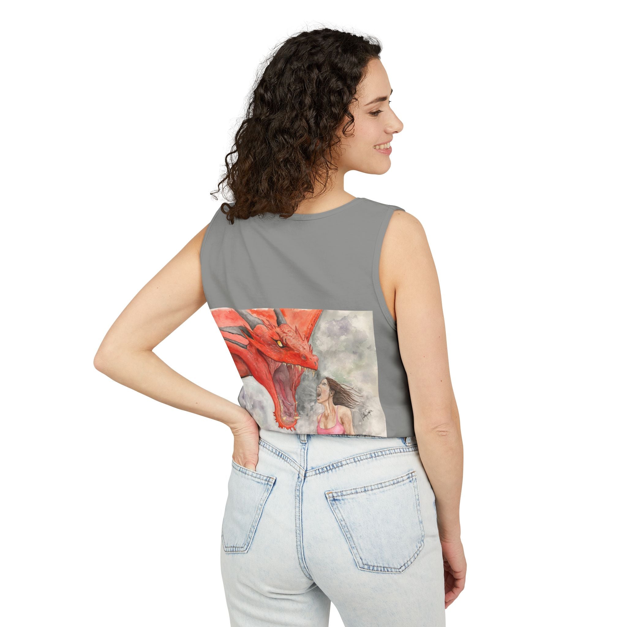 Fierce Dragon Battle Unisex Tank Top – Fantasy Art Graphic Tee