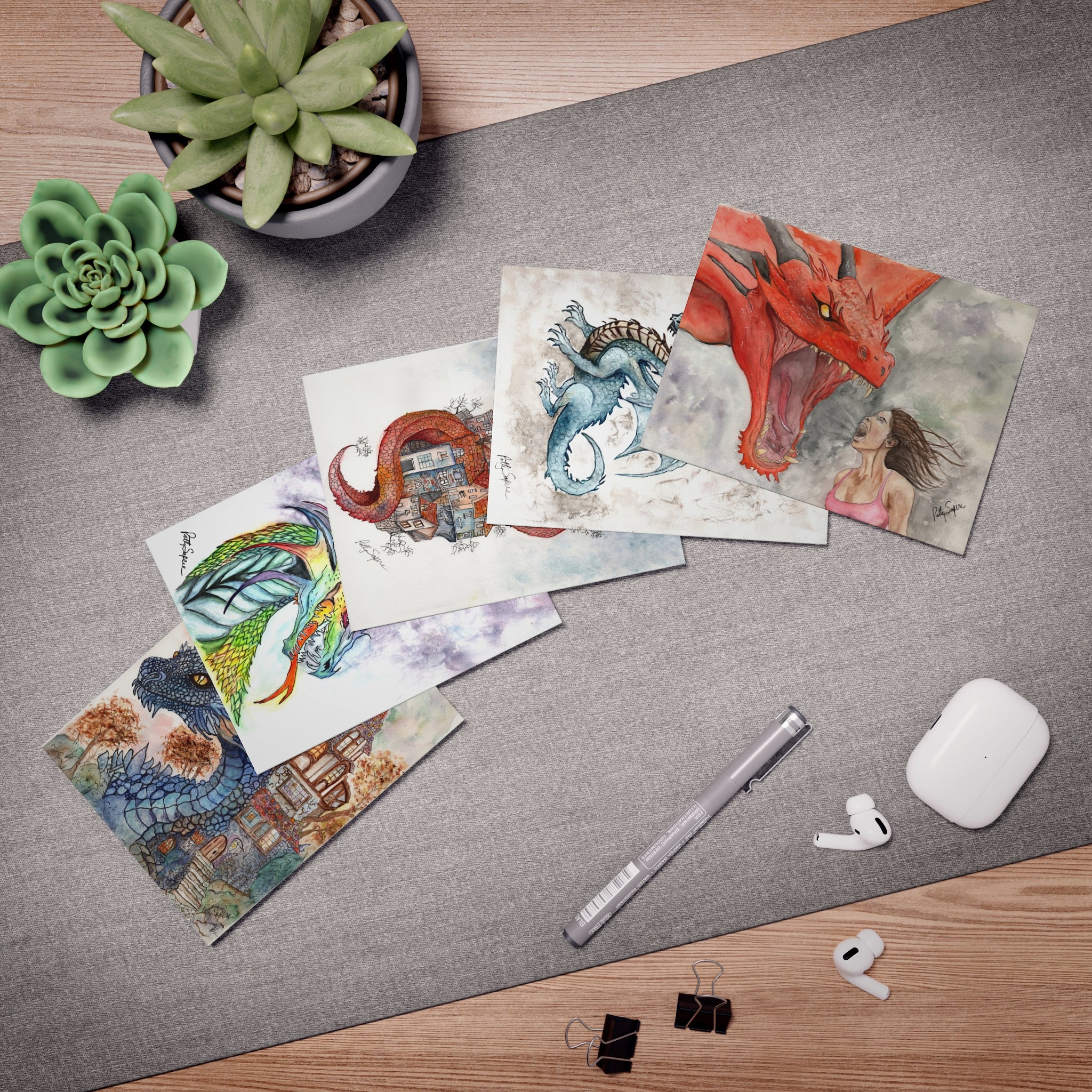 Dragon Series Greeting Cards - 5-Pack | Perfect for Any Occasion
