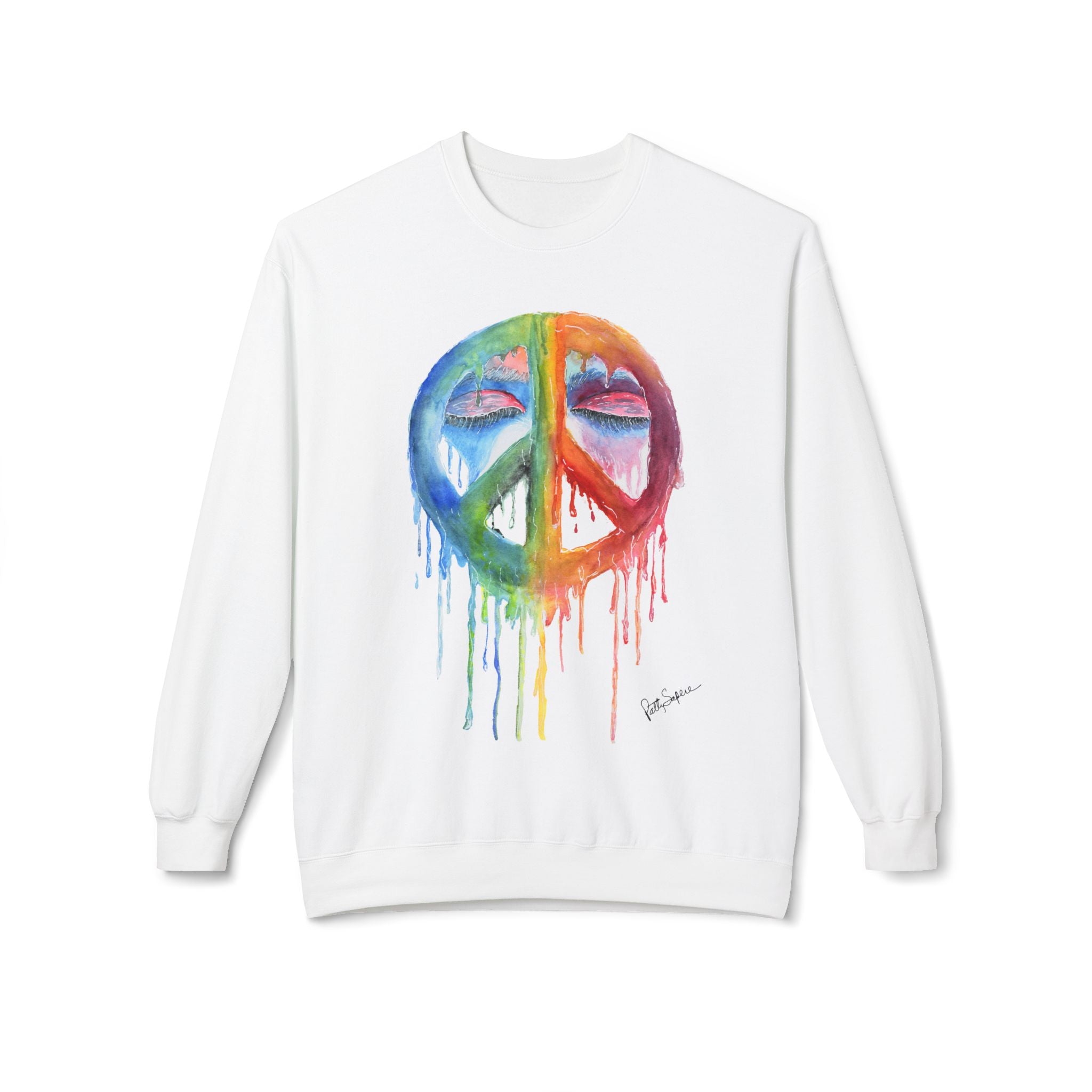 Peace Sign Watercolor Crewneck Sweatshirt