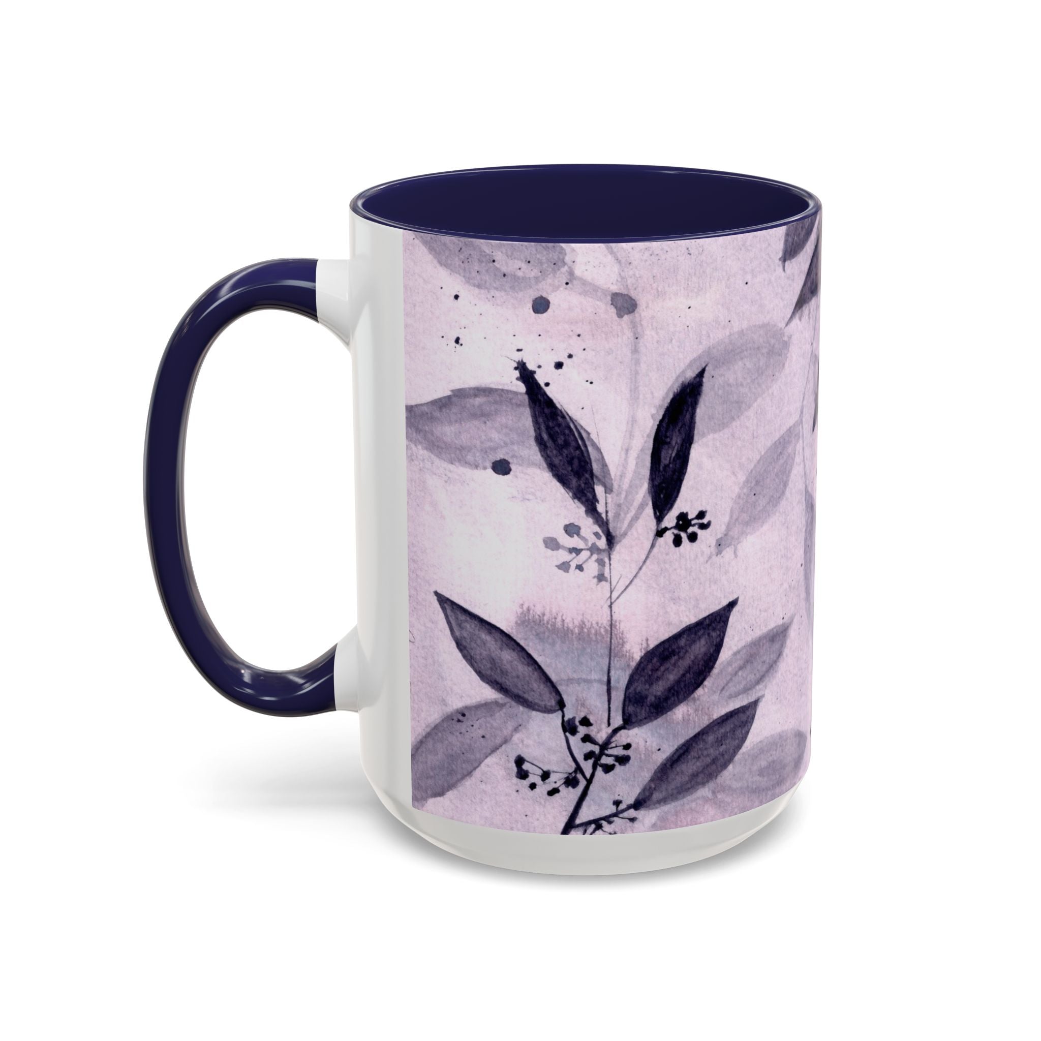 Midnight Leaves Accent Coffee Mug (15oz)