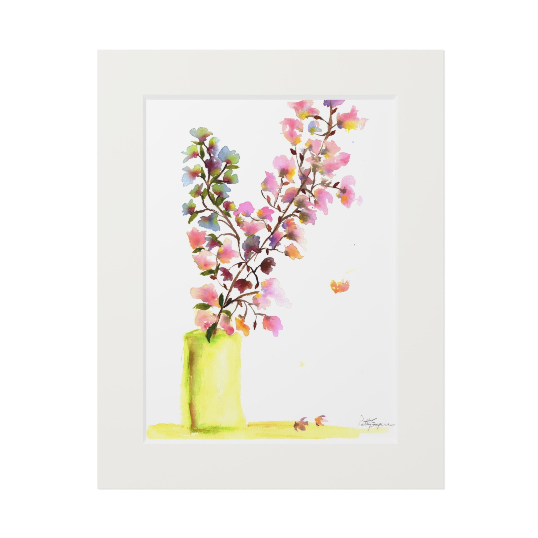 Fine Art Watercolor Floral Print (with mat)