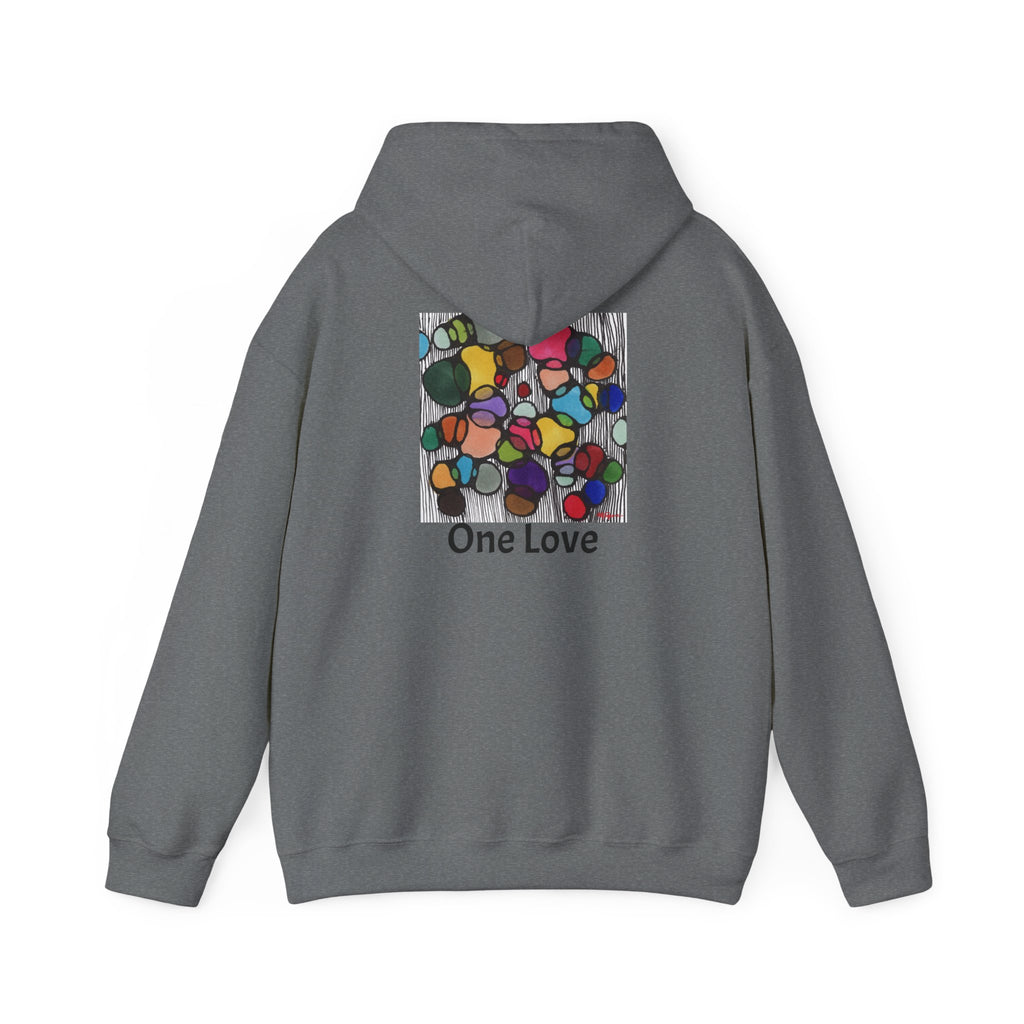 One Love Pullover Hoodie – Colorful Abstract Stones Art