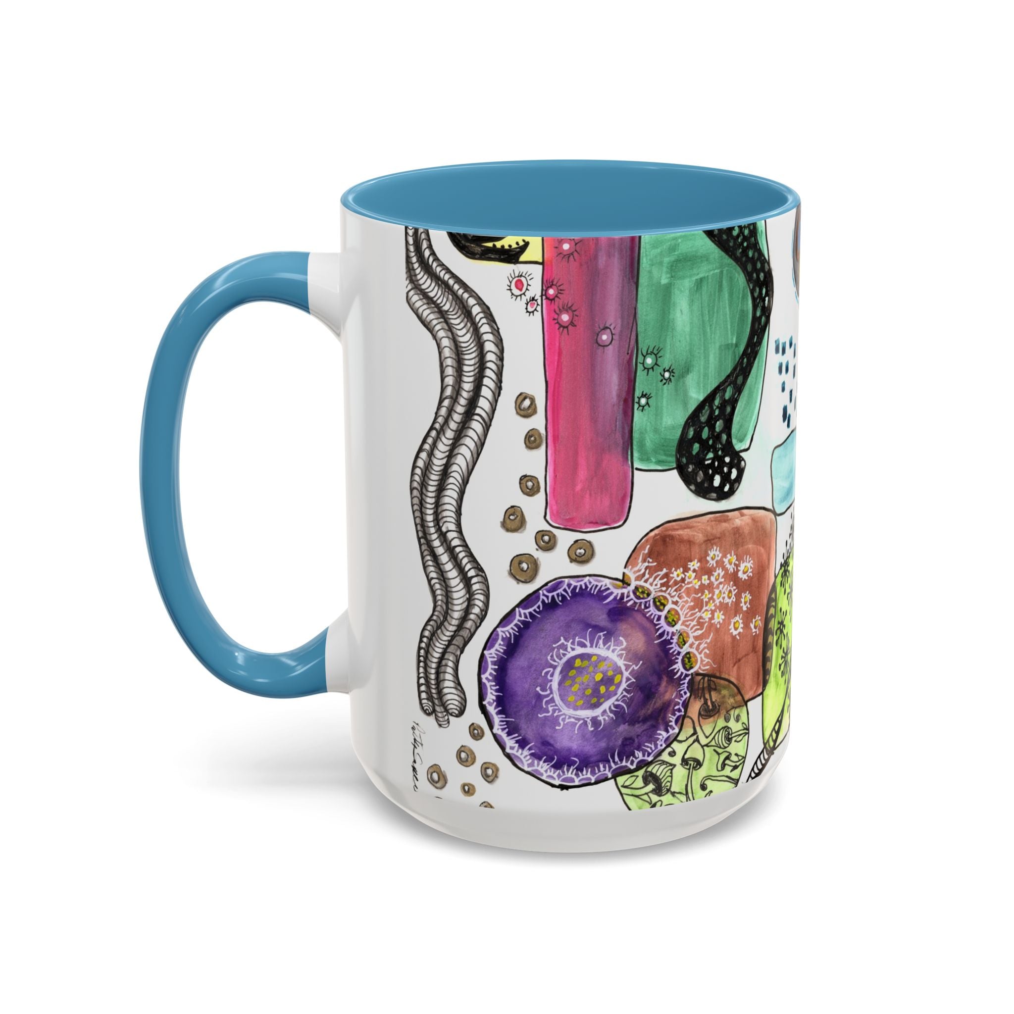 Whimsical Garden Art Mug – Multi-Color Accent Coffee Mug (15oz)