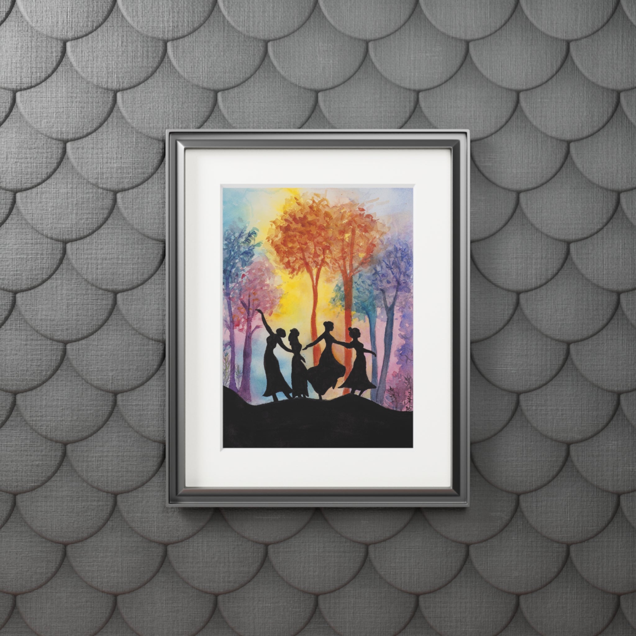 Fine Art Print — 'Circle of Friends' Passepartout Paper Frame
