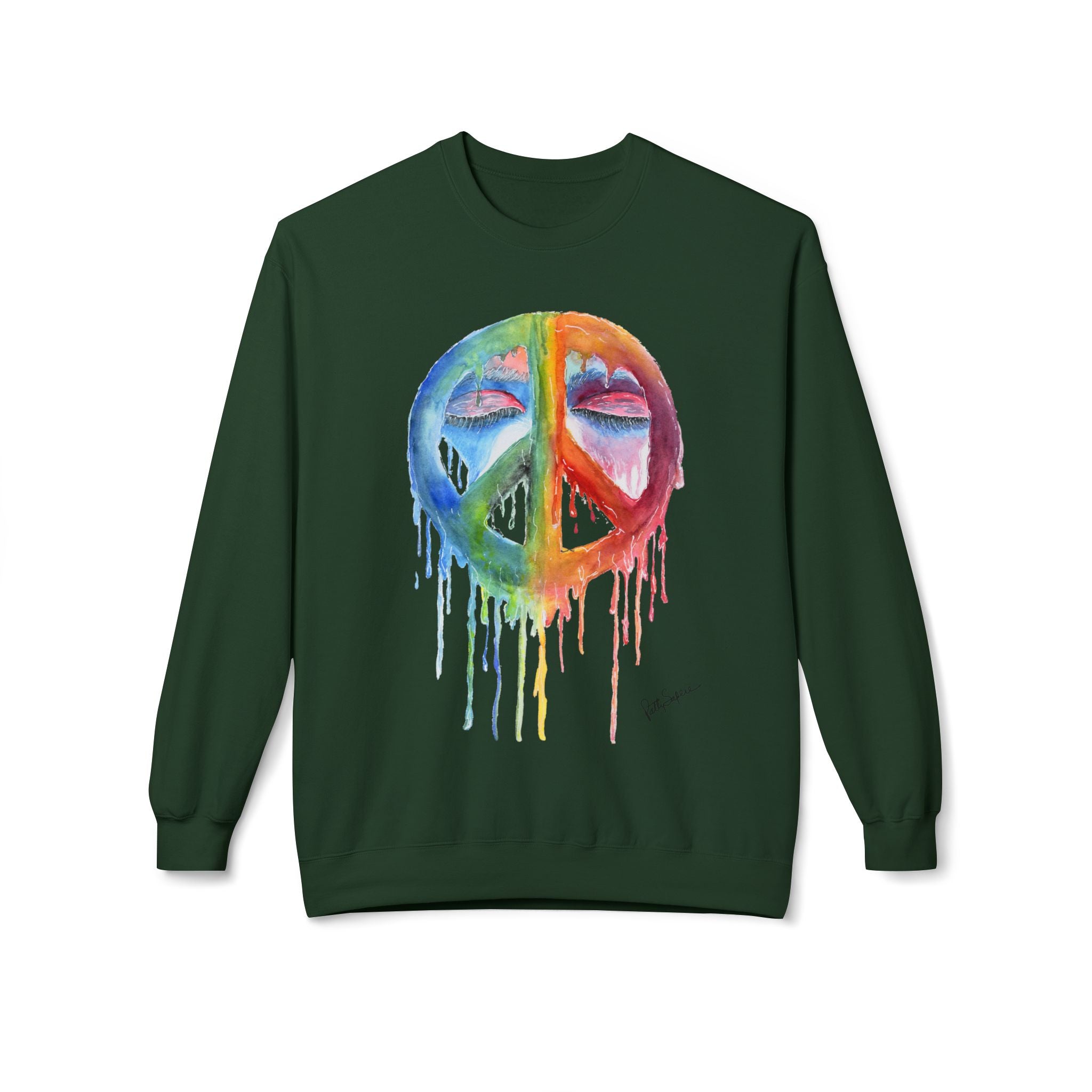Peace Sign Watercolor Crewneck Sweatshirt