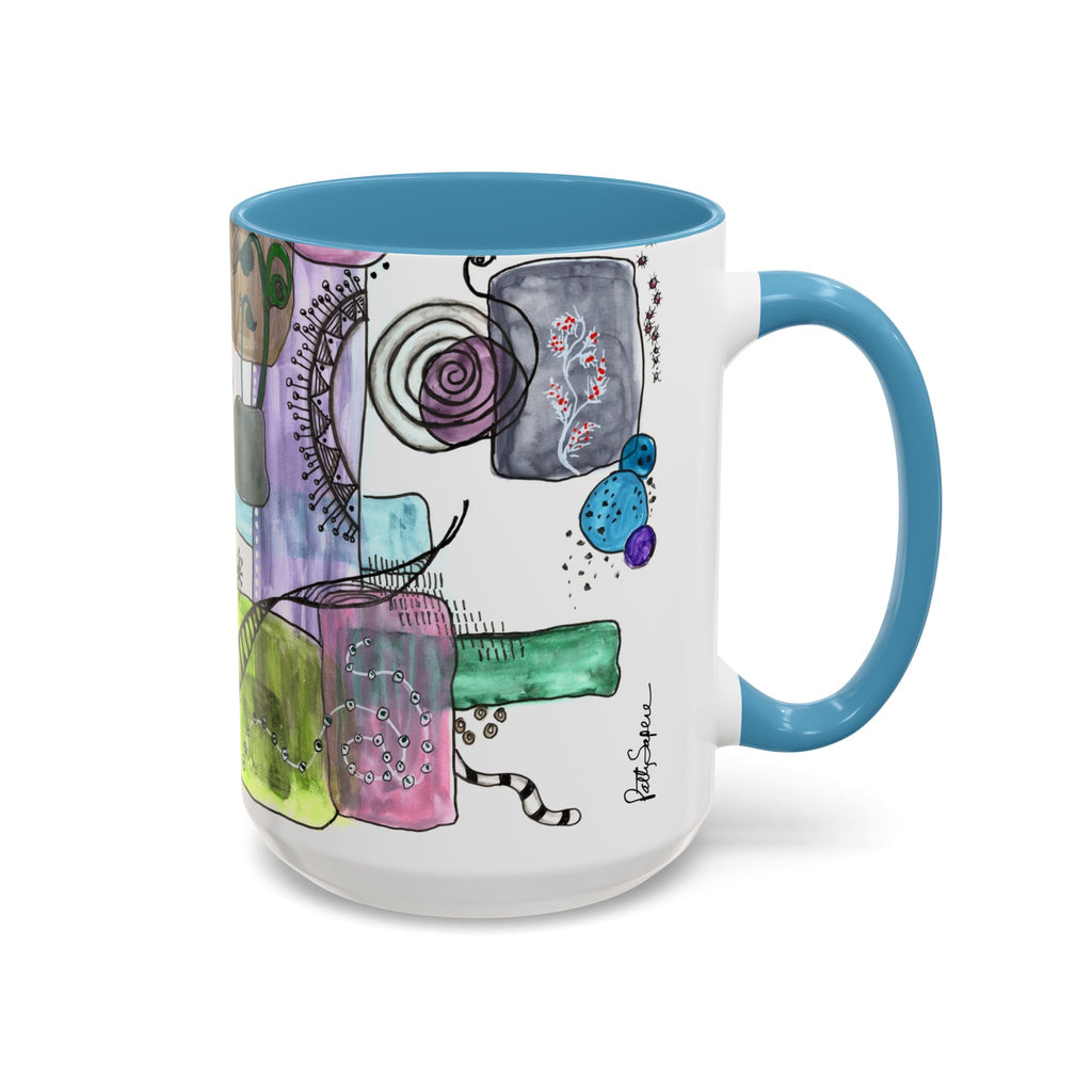 Whimsical Garden Art Mug – Multi-Color Accent Coffee Mug (15oz)